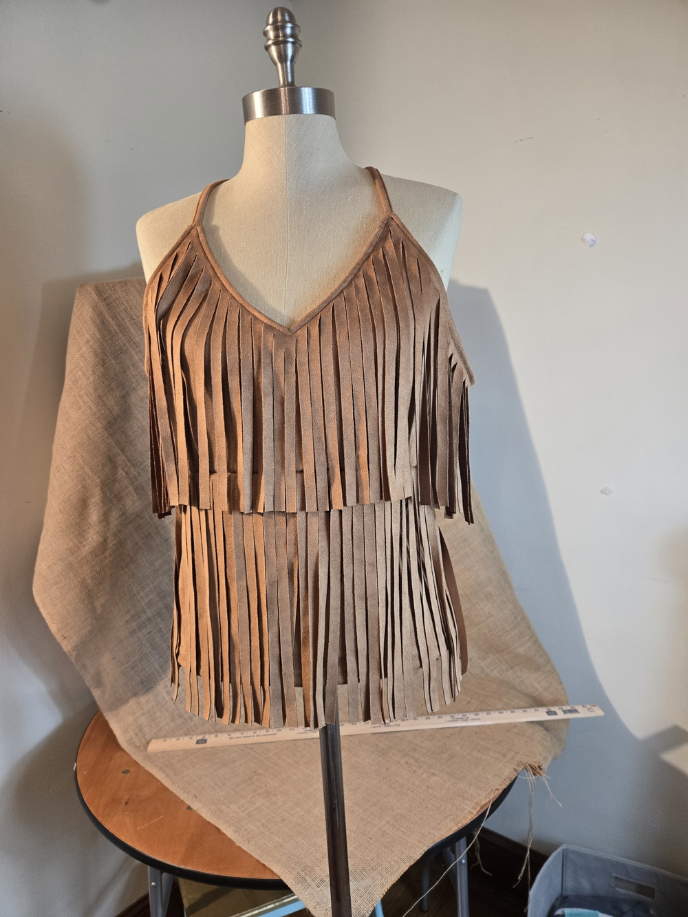 Fringed Ultra Suede-Effect (L)Tank Rock & Roll Western Festival